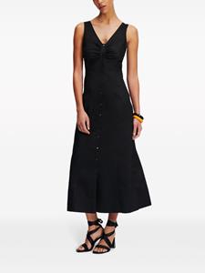 Karl Lagerfeld Midi-jurk met V-hals - Zwart