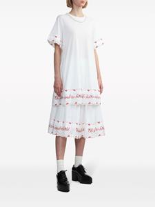 Simone Rocha bead-embellished T-shirt dress - Wit