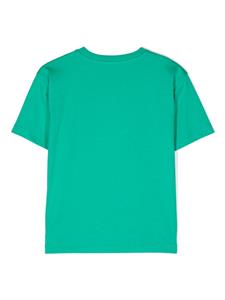 Balmain Kids rubberised-logo T-shirt - Groen