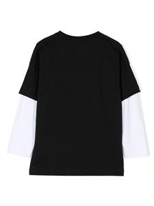 Marcelo Burlon County Of Milan Kids logo-embroidered cotton T-shirt - Zwart
