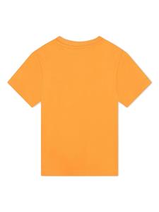 HUGO KIDS Katoenen T-shirt met logoprint - Oranje