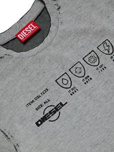 Diesel Kids T-shirt met logoprint - Grijs