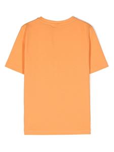 BOSS Kidswear Katoenen T-shirt met logoprint - Oranje