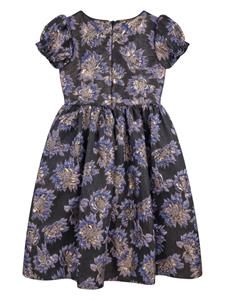 IAME Midi-jurk met bloemjacquard - Zwart