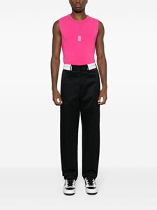 Palm Angels contrasting-waistband tapered trousers - Zwart