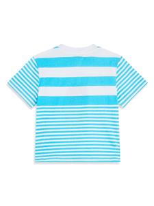 Stella McCartney Kids logo-appliqué striped T-shirt - Blauw