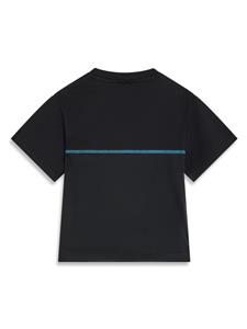 Stella McCartney Kids logo-print contrast-stitching T-shirt - Zwart