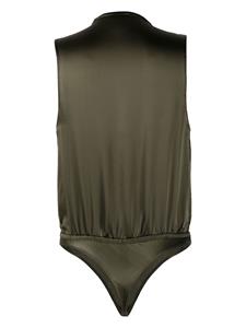 Maison Close Zijden body met waterval V-hals - Groen