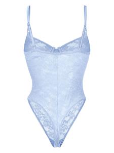 Fleur Du Mal Body met bloemenkant - Blauw