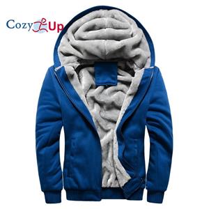 Cozy  Up Cosy Up Polar Fleece gevoerde hoodie voor heren, geïsoleerde winterjassen, sweatshirt met volledige ritssluiting