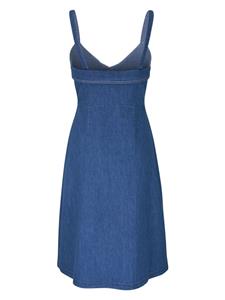 MOTHER Button-up mouwloze denim jurk - Blauw