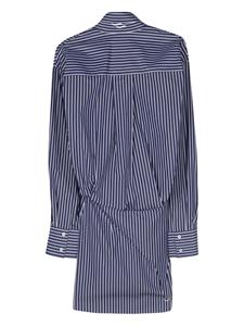 Ssheena poplin striped asymmetric mini dress - Blauw