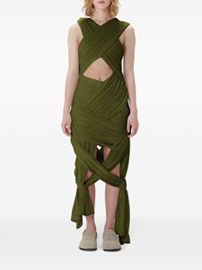 JW Anderson cut-out wrap midi dress - Groen