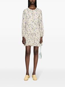 LIU JO floral-print pleated minidress - Wit