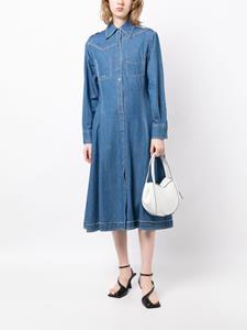 3.1 Phillip Lim Midi-jurk met contrasterende stiksels - Blauw