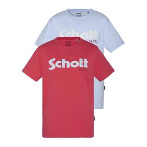 Schott Set van 2 t-shirts met ronde hals en logo 