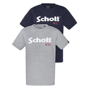 Schott Set van 2 t-shirts met ronde hals en logo 
