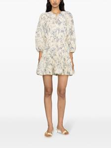 SANDRO Mini-jurk met bloemenprint - Beige