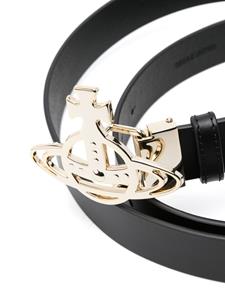 Vivienne Westwood Line Orb Buckle leather belt - Zwart