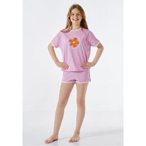 Schiesser Pyjama ""Nightwear"", (2 tlg.), unifarbenes T-Shirt mit Print