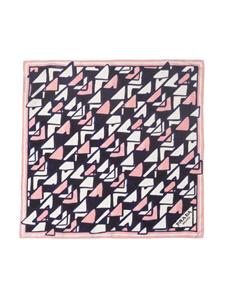 Prada Sjaal met geometrische print - Zwart