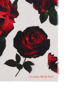 Alexander McQueen Roses cashmere scarf - Wit