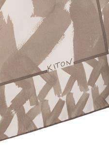 Kiton Sjaal met logoprint - Beige