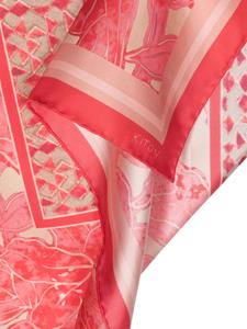Kiton Sjaal met bloemenprint - Roze