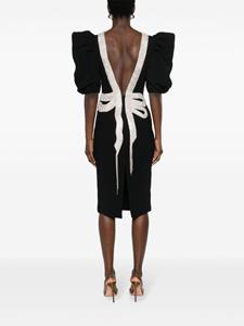 Loulou Crêpe midi-jurk verfraaid met kristallen - Zwart