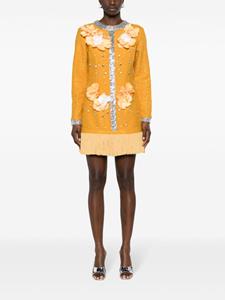 Loulou Fleece mini-jurk met bloemapplicatie - Geel