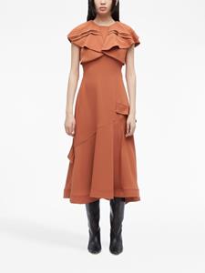3.1 Phillip Lim Midi-jurk met ruches - Oranje