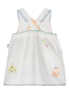 Stella McCartney Kids embroidered chambray mini dress - Wit