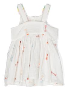 Stella McCartney Kids bow-embroidered mini dress - Wit