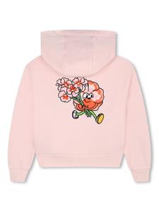 Kenzo Kids Hoodie met geborduurde bloemen - Roze