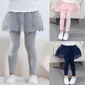 1N Accessories Katoen baby meisjes slanke rok broek kant prinses rok-broek leggings kinderen lente herfst
