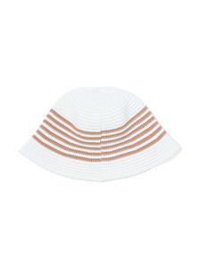 FIVE CM striped fine-knit bucket hat - Wit