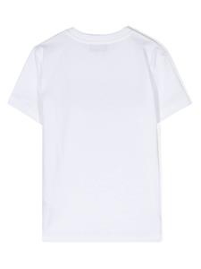 Moschino Kids Katoenen T-shirt met logoprint - Wit