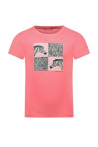 Meisjes t-shirt - Print - Neon roze