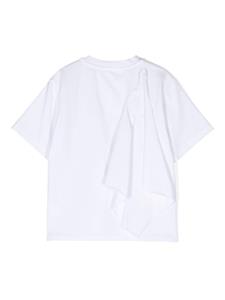 Caroline Bosmans Katoenen T-shirt met gedrapeerd vlak - Wit