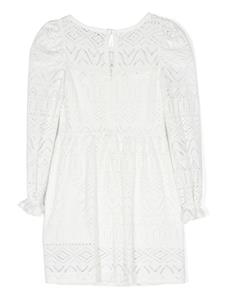 Monnalisa Midi-jurk met borduurwerk - Wit