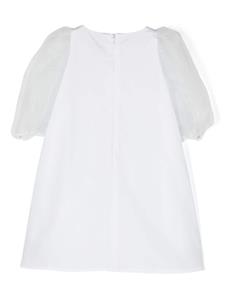 Elisabetta Franchi La Mia Bambina puff-sleeve A-line dress - Wit