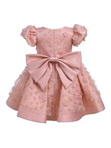 Tulleen Moneta floral-appliqué dress - Roze