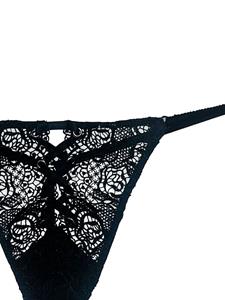 Fleur Du Mal lace cotton G-string - Zwart