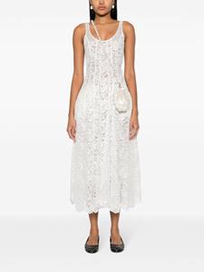 Simone Rocha Midi-jurk met bloemenkant - Wit