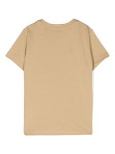Moschino Kids Katoenen T-shirt met logopatch - Beige