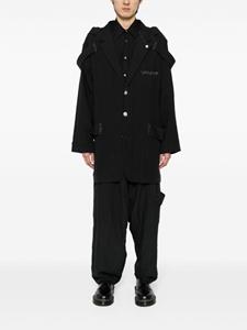 Yohji Yamamoto linen drop-crotch trousers - Zwart