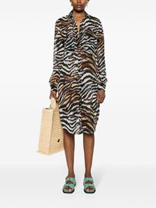 Just Cavalli Lurex blousejurk met zebraprint - Zwart