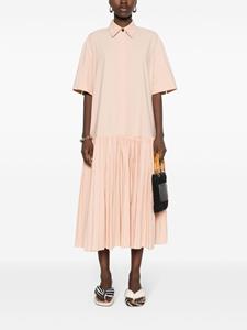 Jil Sander pleated tiered midi dress - Roze