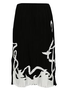 Lanvin two-tone pleated skirt - Zwart