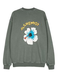 Alchemist snake-print cotton sweatshirt - Groen